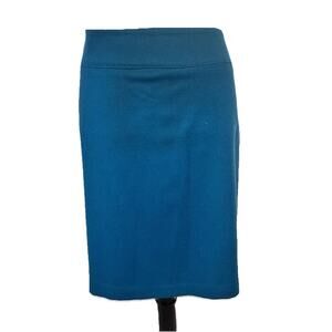 Talbots Skirt sz 12 Teal Hunter Green Soft Wool A Line Stretch Casual Career